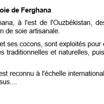 Du cocon à l'étoffe, la soie de Ferghana - Présentation