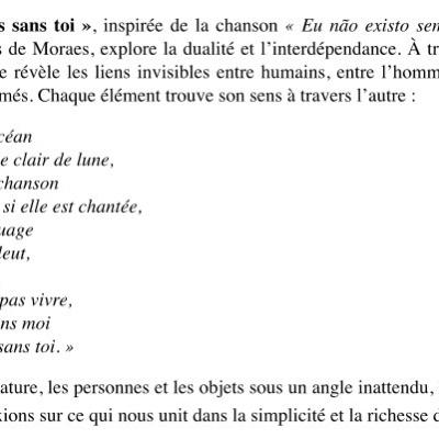 Je n'existe pas sans toi - Présentation